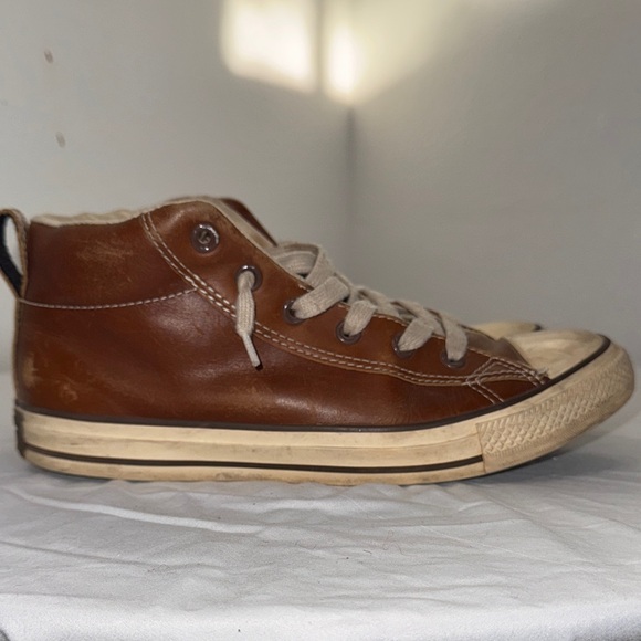 Converse Pinecone Brown Leather High-Top Sneakers UNISEX - Picture 4 of 6